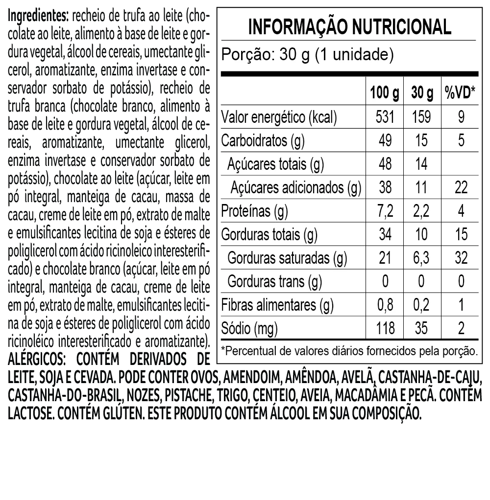 Trufa de Chocolate ao Leite e Branco Mezzo 30g - foto 2