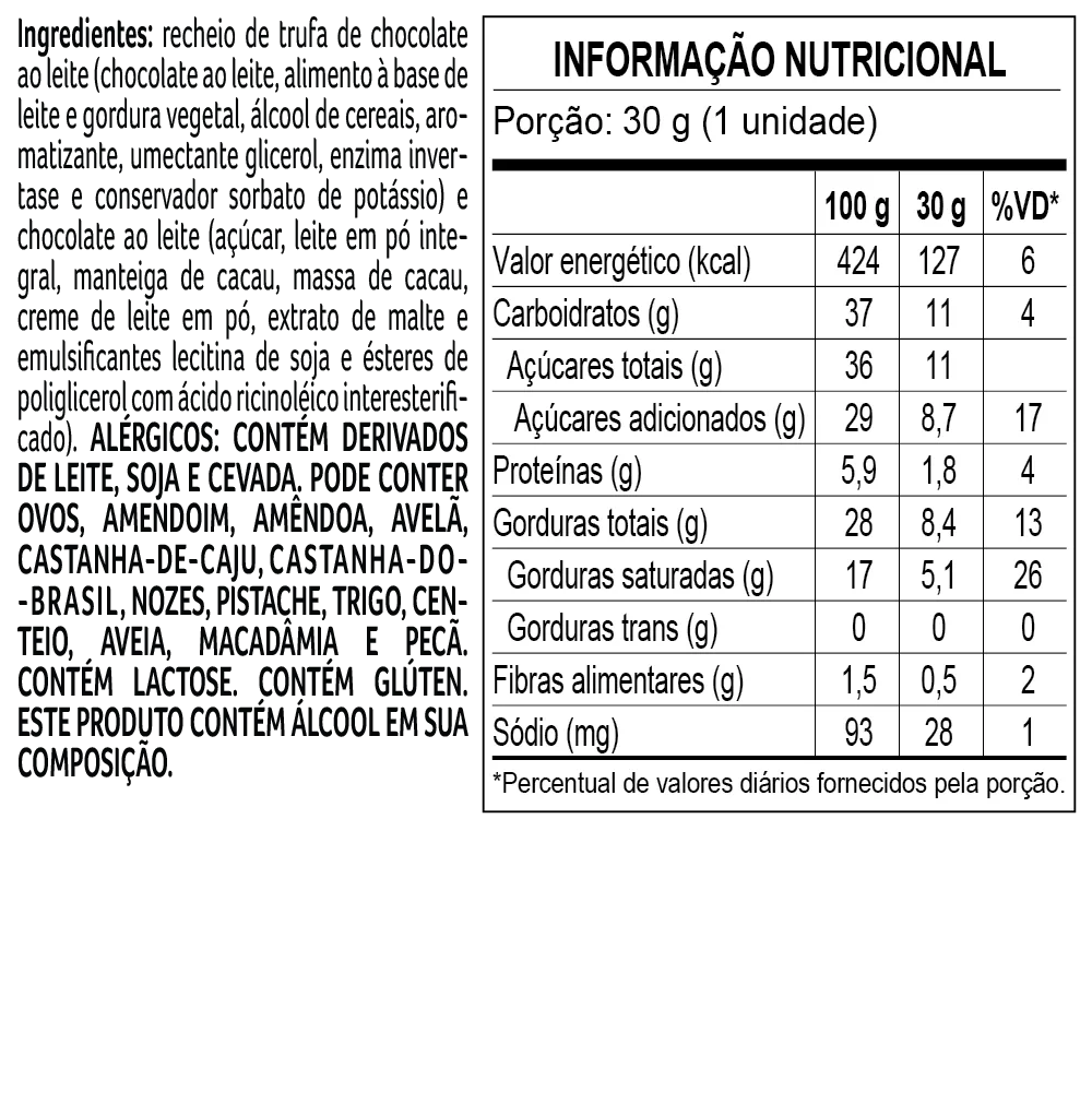 Trufa ao Leite Tradicional 30g - foto 2