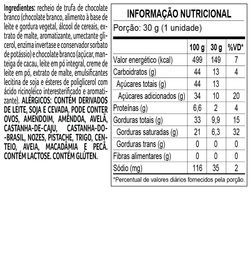 Trufa de Chocolate Branco 30g - foto 2
