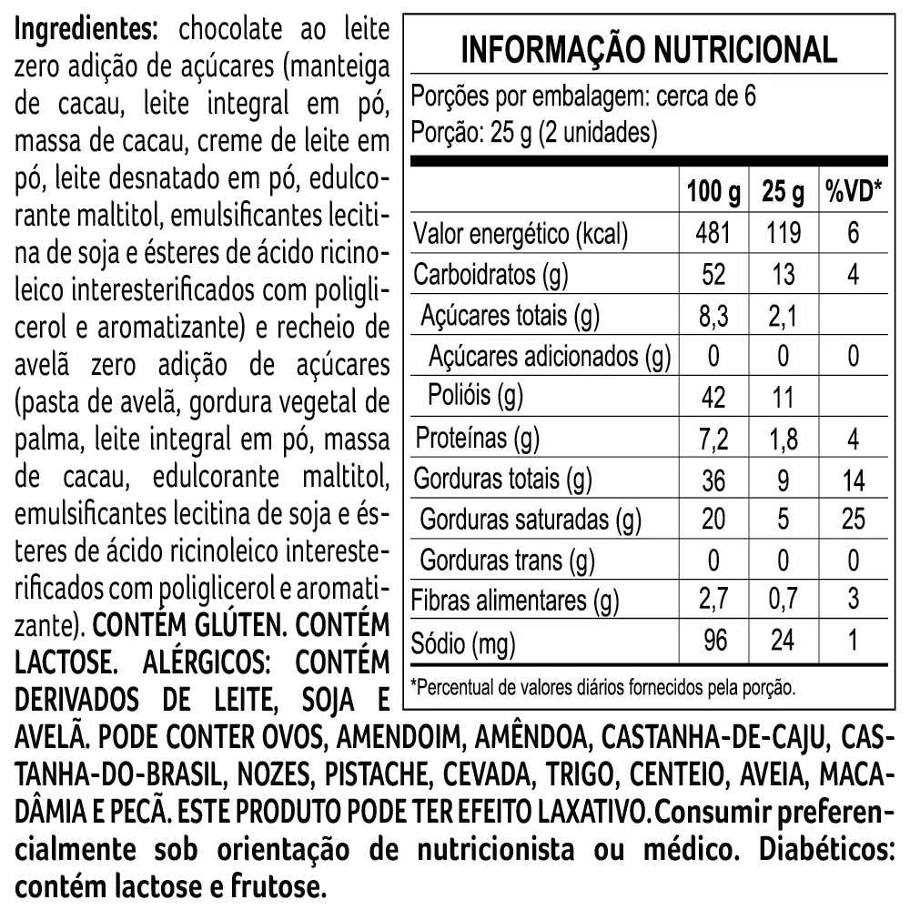 Caixa de Bombom Bless Zero Adição de Açúcar Avelã 160g - foto 3