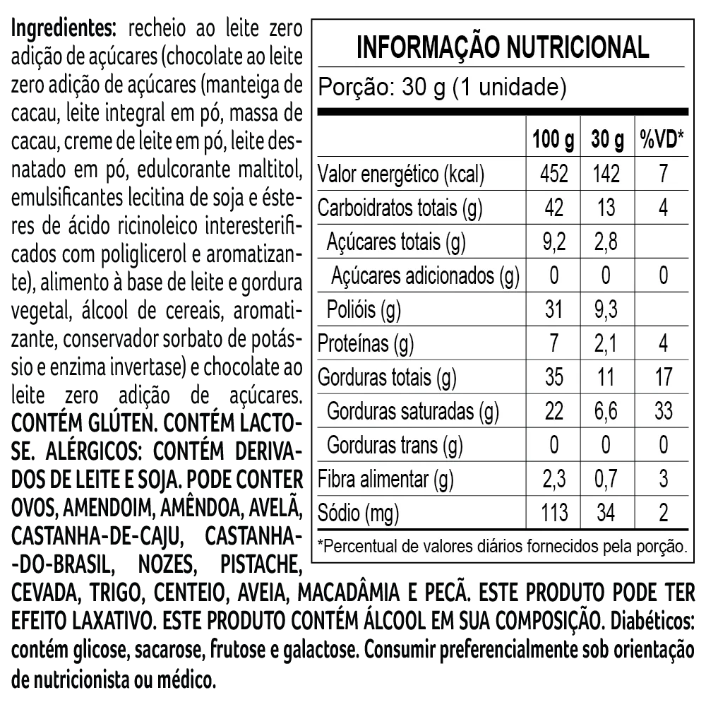 Trufa Bless Zero Adição de Açúcar ao Leite 30g - foto 3