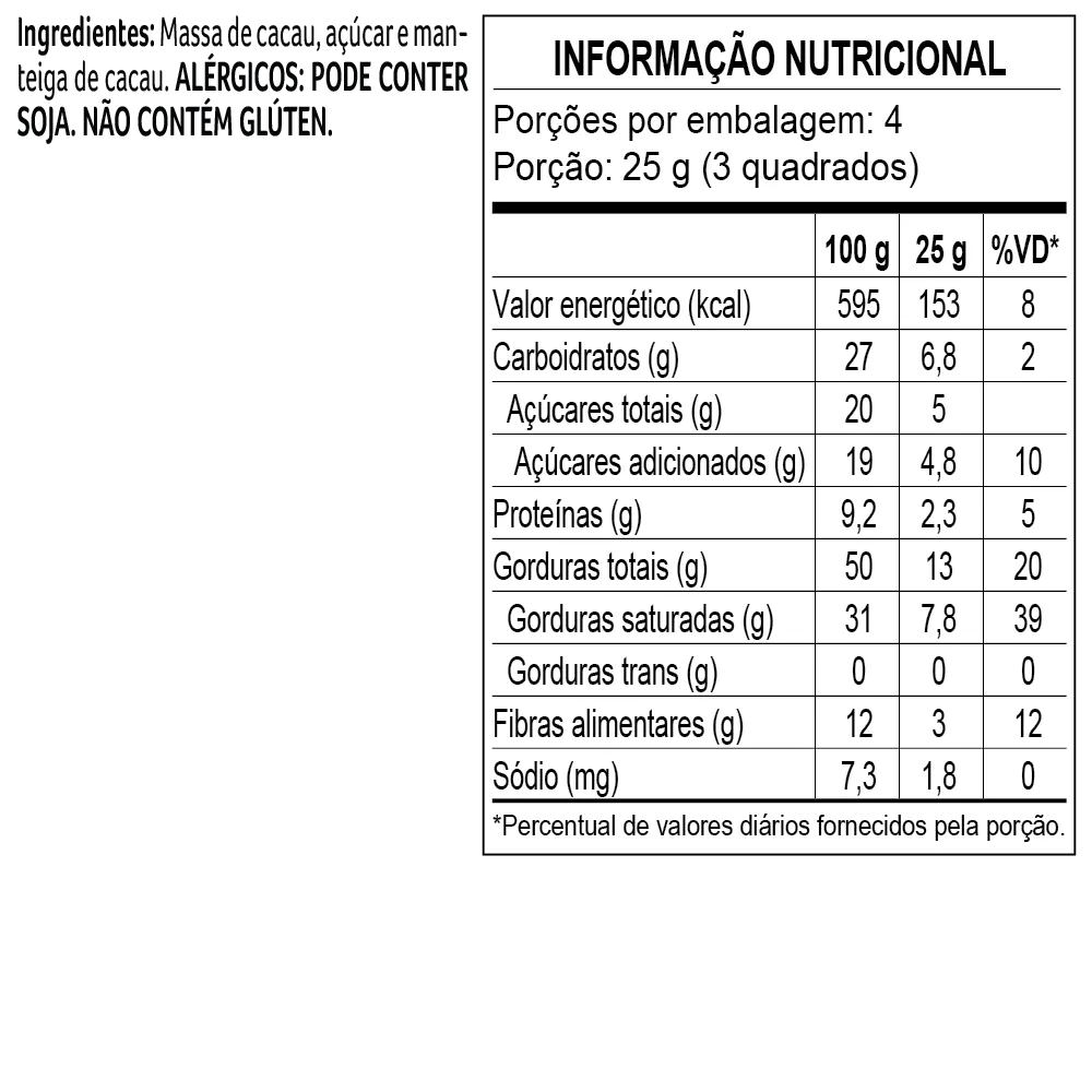 Tablete de Chocolate Intenso Bendito Cacao 80% 100g - foto 2