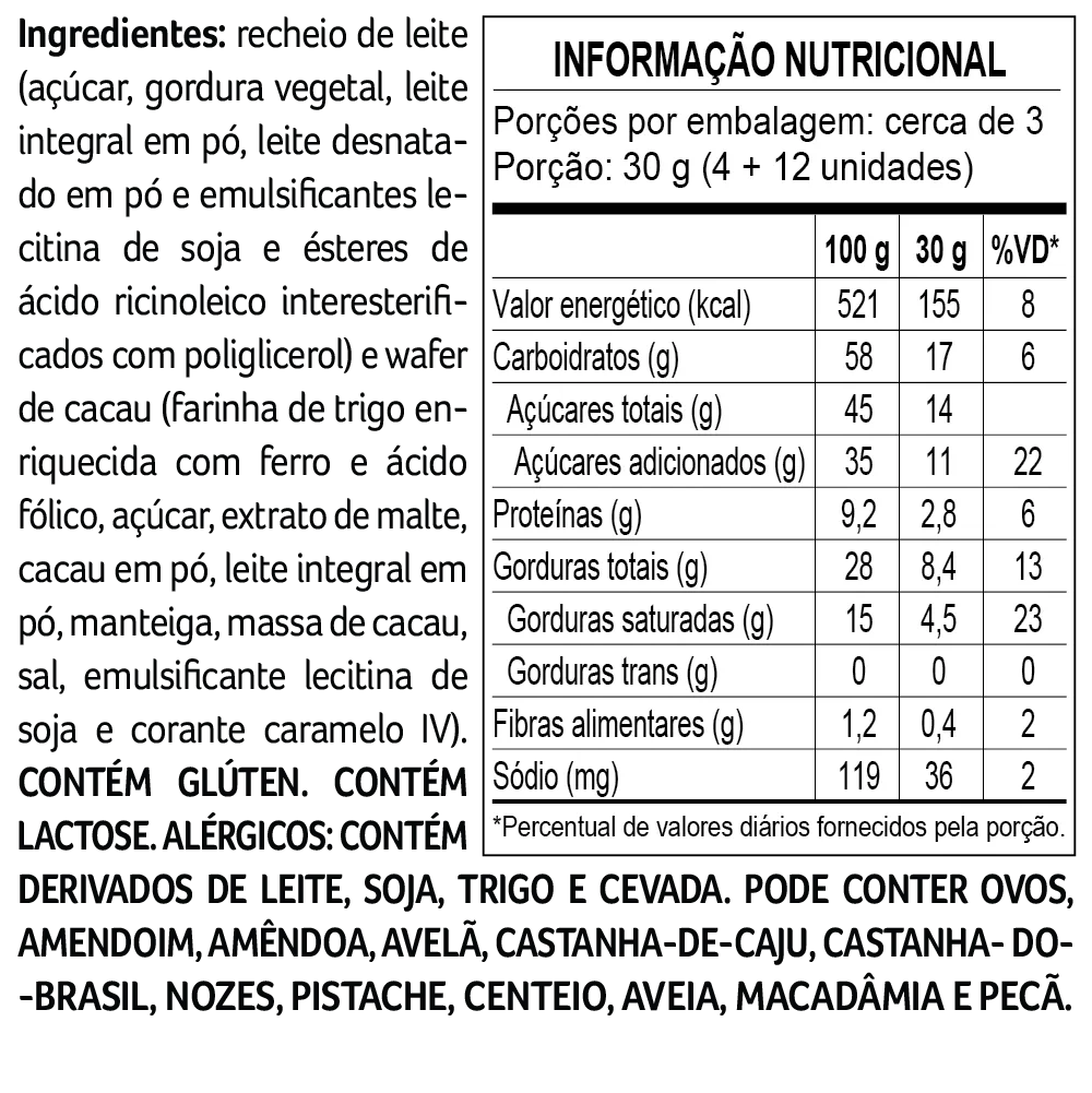 Wafer de Cacau Biscoiteria Recheio de Leite 80g - foto 2