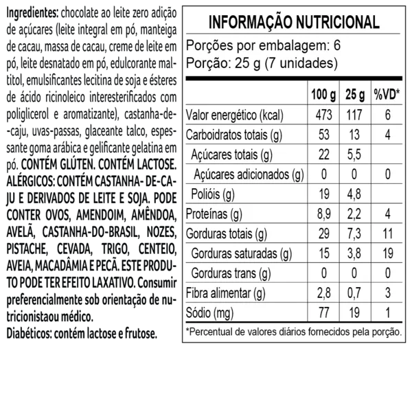 Drageado Bless Zero Adição de Açúcar ao Leite 150g - foto 2