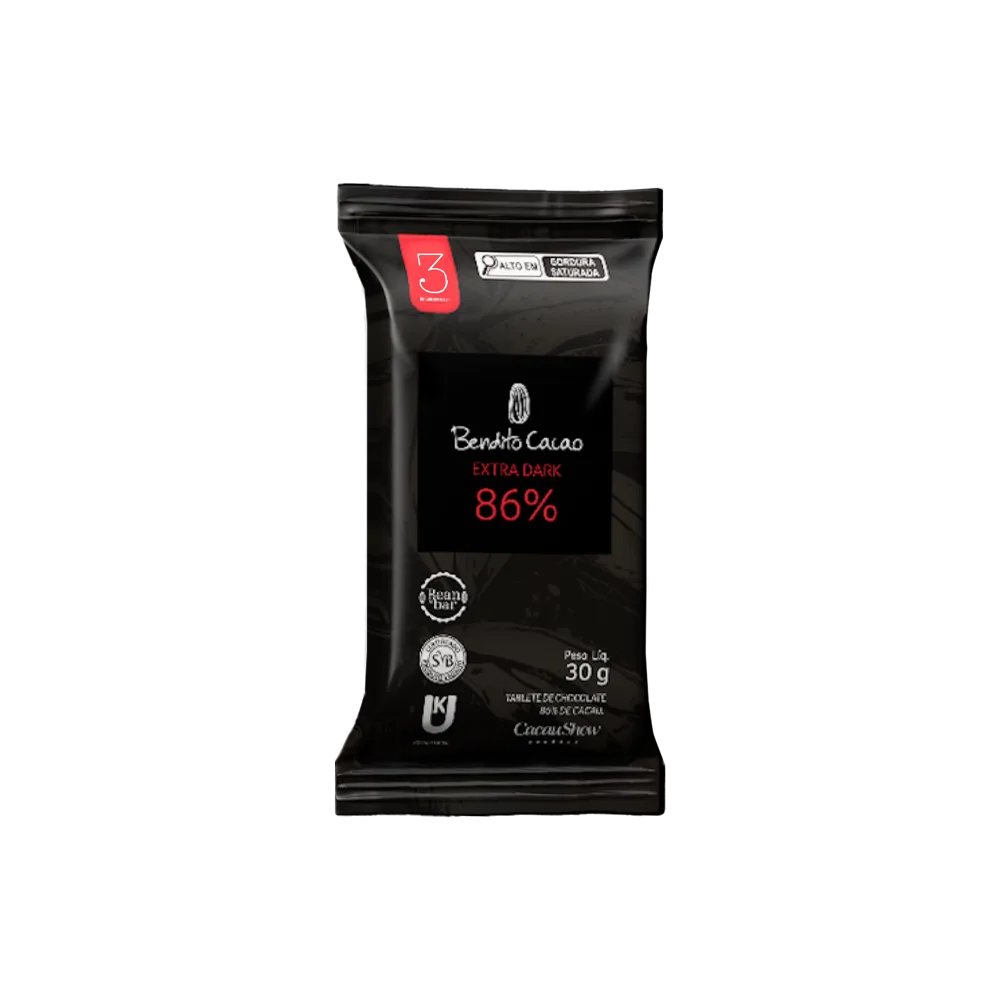 Tablete Bendito Cacao de Chocolate 86% Cacau 30g - foto 1