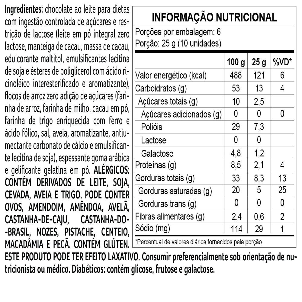Drageado Bless Zero Açúcar e Zero Lactose de Chocolate ao Leite 150g - foto 2