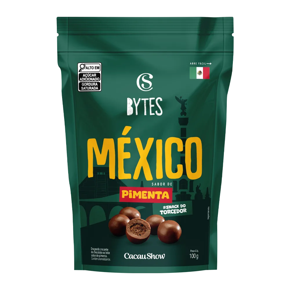 Drageado Bytes de Chocolate ao Leite e Pimenta México 100g - foto 1