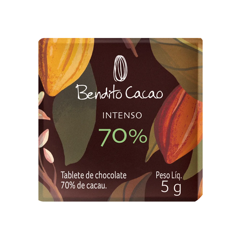 Tablete de Chocolate Intenso Bendito Cacao 70% 5g - foto 1