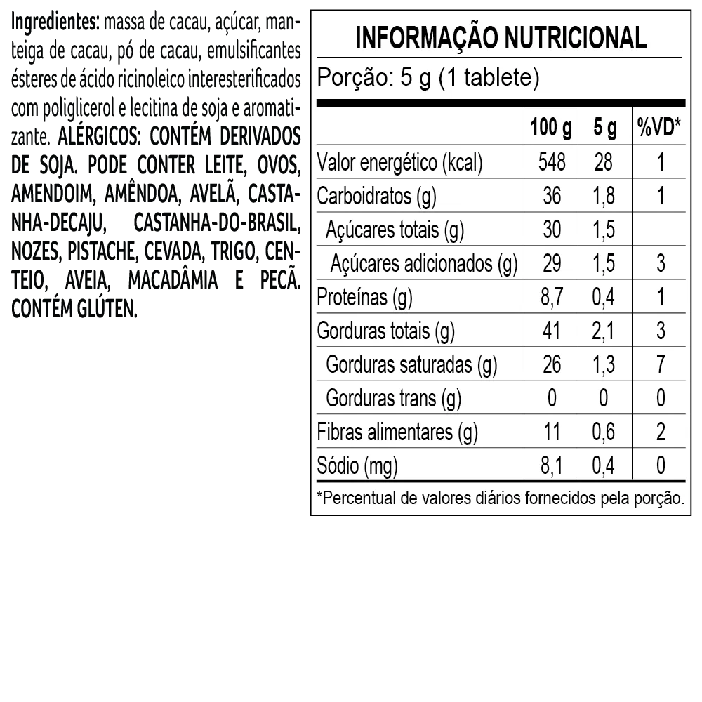 Tablete de Chocolate Intenso Bendito Cacao 70% 5g - foto 2