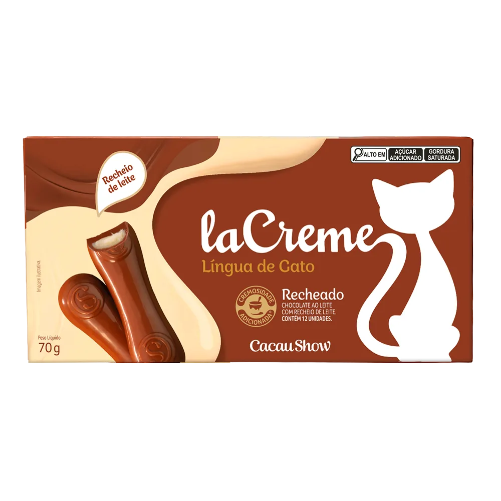 Tablete Língua de Gato laCreme Recheado 70g - foto 1